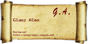Glasz Alex névjegykártya